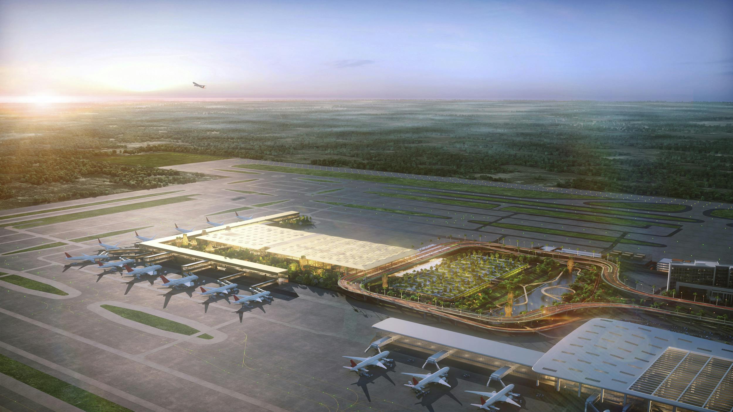 Terminal 2 of India&rsquo;s Kempegowda International Airport is built arouTerminal 2 of India&rsquo;s Kempegowda International Airport is built around extensive indoor-outdoor landscaping. Rendering: Atchain|SOMnd extensive indoor-outdoor landscaping. Rendering: SOM