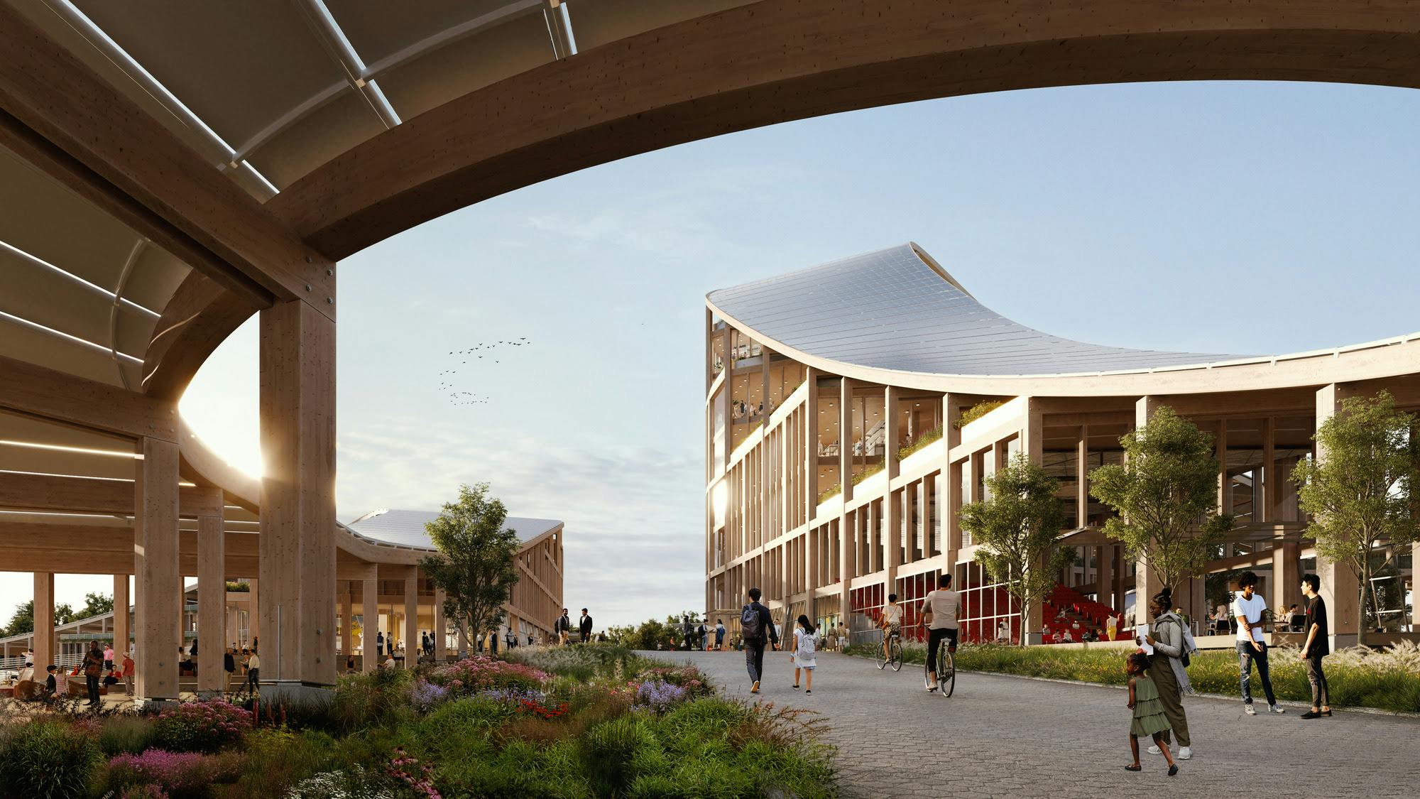 SOM designs mass timber climate solutions center on Governors Island, anchored by Stony Brook University