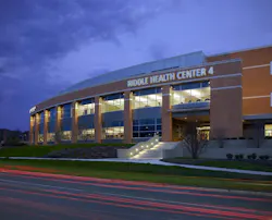 The $40 million, 80,000 sf medical office building includes more than 7,000 sf of architectural flat insulated metal wall panel The $40 million, 80,000 sf medical office building includes more than 7,000 sf of architectural flat insulated metal wall panel