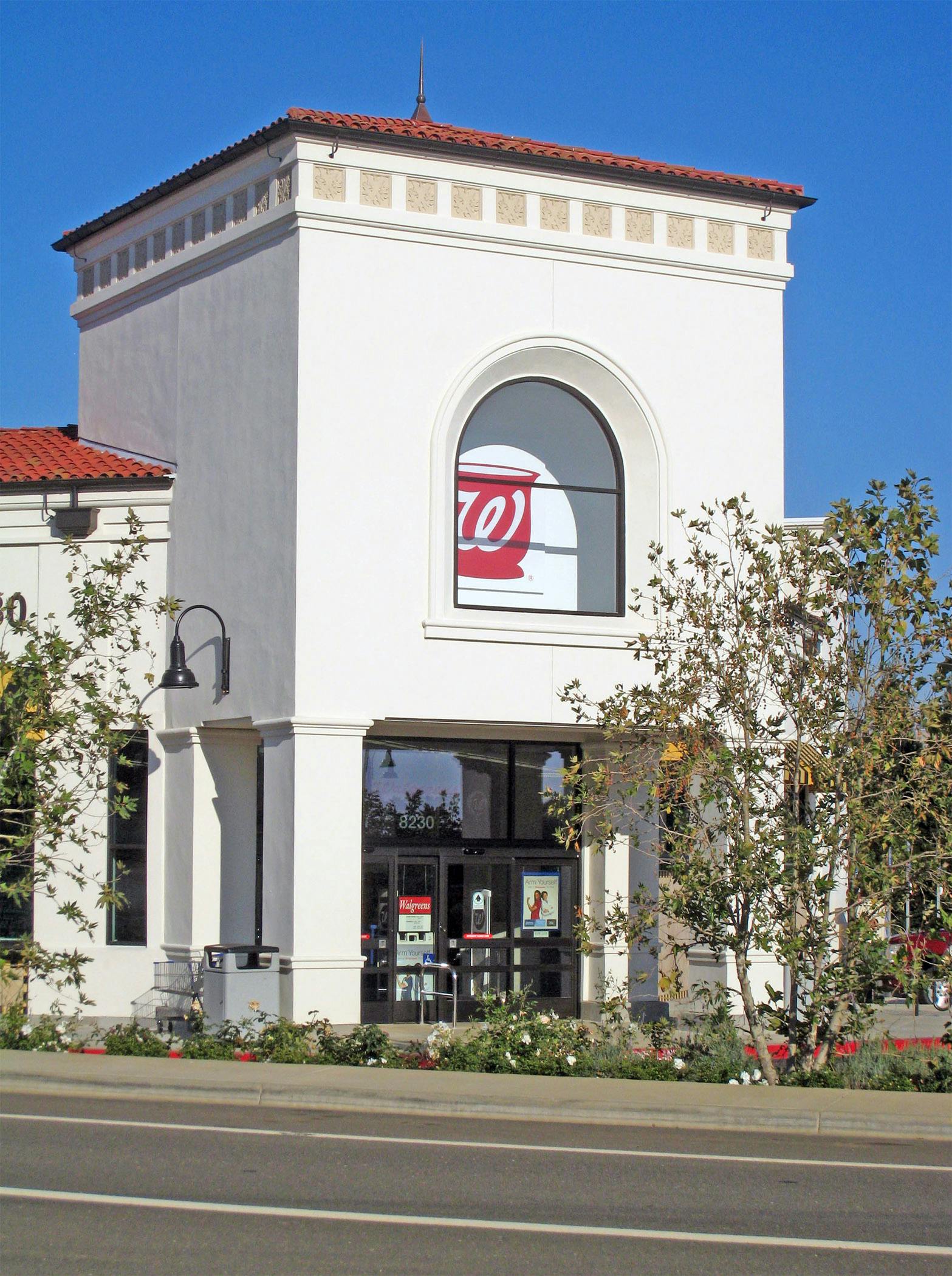 The El Dorado Hills' Walgreens was designed in the Santa Barbara style, which is composed of a traditional arched entry and towe