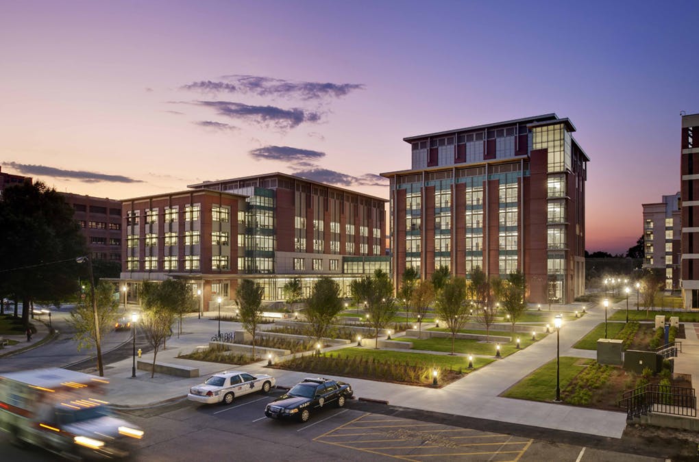 The James E Clyburn Research Center Comprises Two Buildings, The Drug Discovery Building And The Bioengineering Building