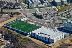 Bomel Construction Co. and IPD designed and built two adjoining garages, a soccer field and archery range that meet the universi Bomel Construction Co. and IPD designed and built two adjoining garages, a soccer field and archery range that meet the universi