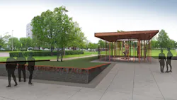 The 6,000-square-foot Minnesota Fallen Firefighters Memorial incorporates several design features within a landscaped garden and The 6,000-square-foot Minnesota Fallen Firefighters Memorial incorporates several design features within a landscaped garden and