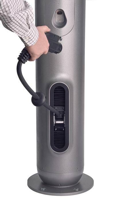 G Es Watt Station Pedestal Ev Charger Is Easy To Use, Customizable And Features A Retractable Cord