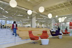 The 2010 interior renovation transformed an existing 1980s library into a dynamic gathering place and center of teaching, learni The 2010 interior renovation transformed an existing 1980s library into a dynamic gathering place and center of teaching, learni