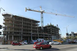 Designed by McLarand Vasquez Emsiek & Partners, Inc., the eight-story buildings design includes floor-to-ceiling glass, curved Designed by McLarand Vasquez Emsiek & Partners, Inc., the eight-story buildings design includes floor-to-ceiling glass, curved