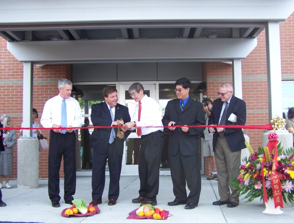 Ribbon Cutting: State Senator John Keenan, Mayor Thomas Koch, Board Member Dr. Stephen Tang, State Rep. Tackey Chan, and South C