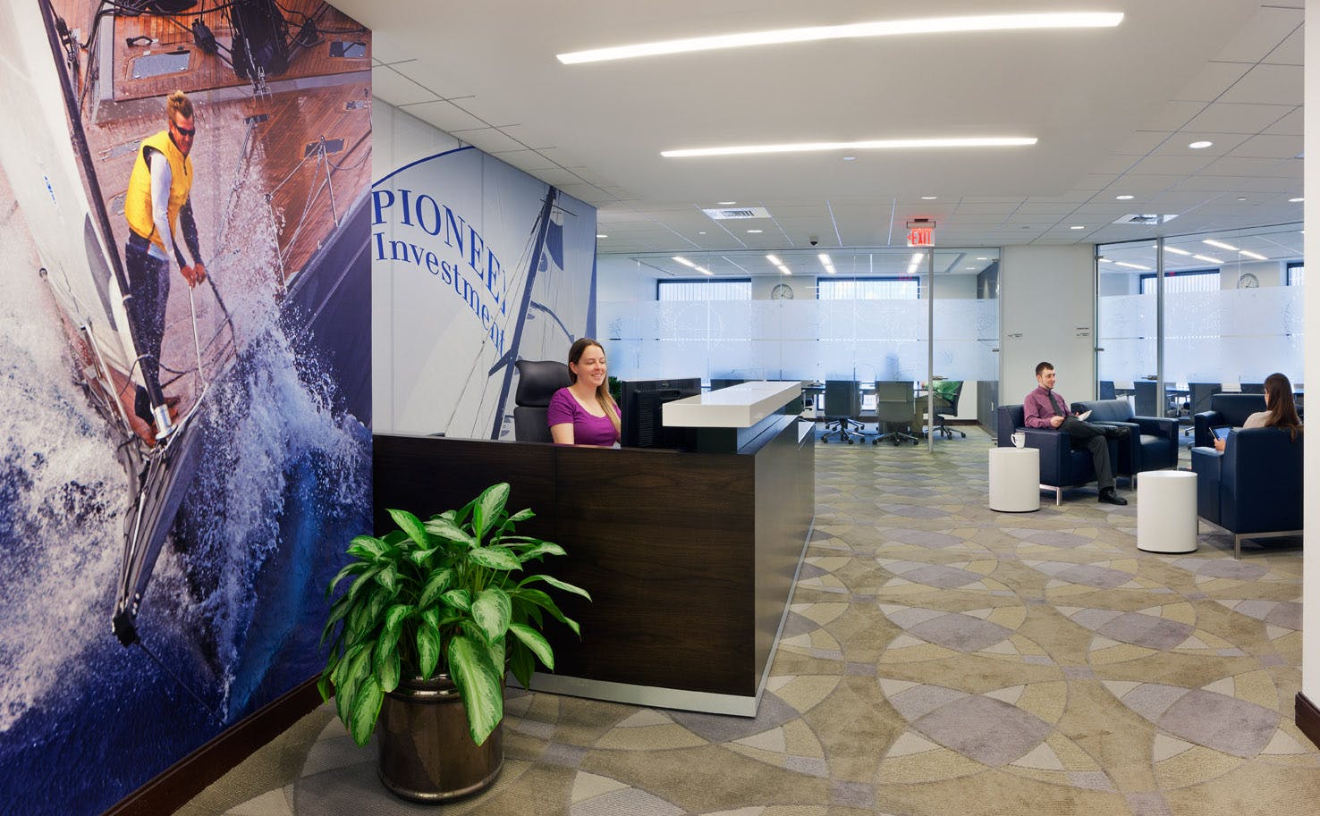 MPA redesigned workspaces, conference rooms, lobbies, reception areas and selected new finishes, furniture, and lighting. Photo