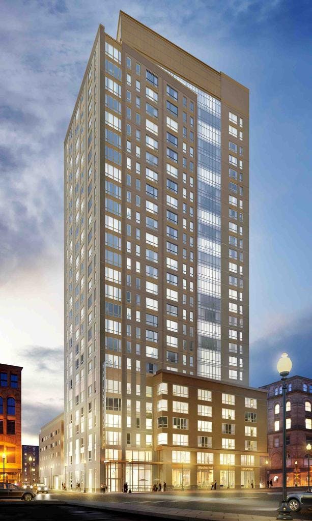The Kensington, a 27-story, 488,000-sf, mixed-use, residential building in Boston, Mass. met ASTM E-119/NFPA 251/UL263 for 60 mi
