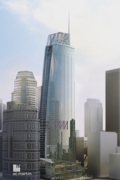 The Glass Faade Of The New Wilshire Grand Tower Will Incorporate Led Lighting