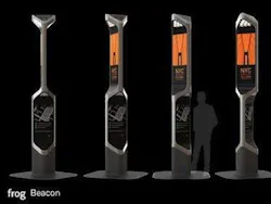 frog Beacon won the visual design category with this 12-foot kiosk. Image: NYC Mayor's Office frog Beacon won the visual design category with this 12-foot kiosk. Image: NYC Mayor's Office