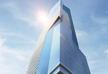 At 1,800 feet, Hudson Spire will surpass the Freedom Tower in height. Renderings courtesy of MJM + A Architects