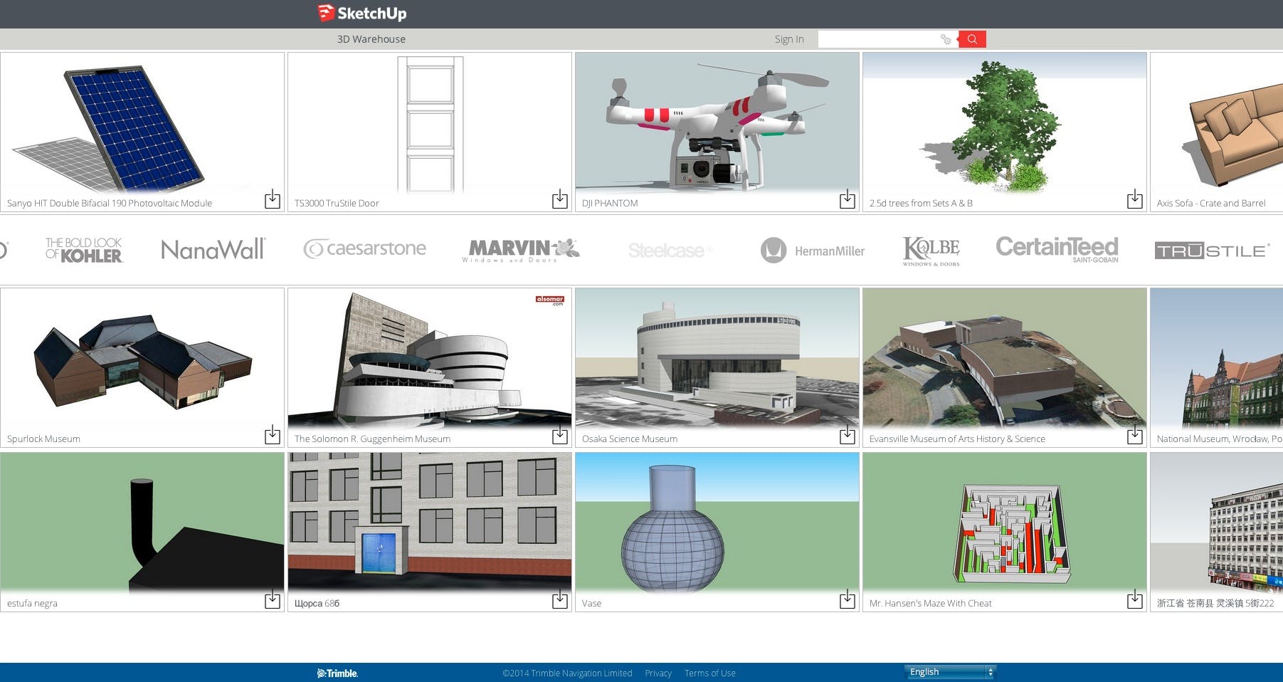 SketchUp 2014 features major enhancements to SketchUps 3-D Warehouse, the worlds largest repository of free, high-quality, 3D