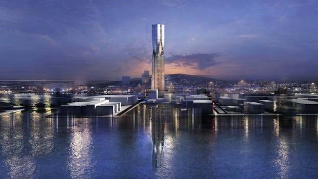 The tower, called Polstjrnan, or 'The Pole Star,' is to be built in Gothenburg, Sweden. Renderings courtesy SOM