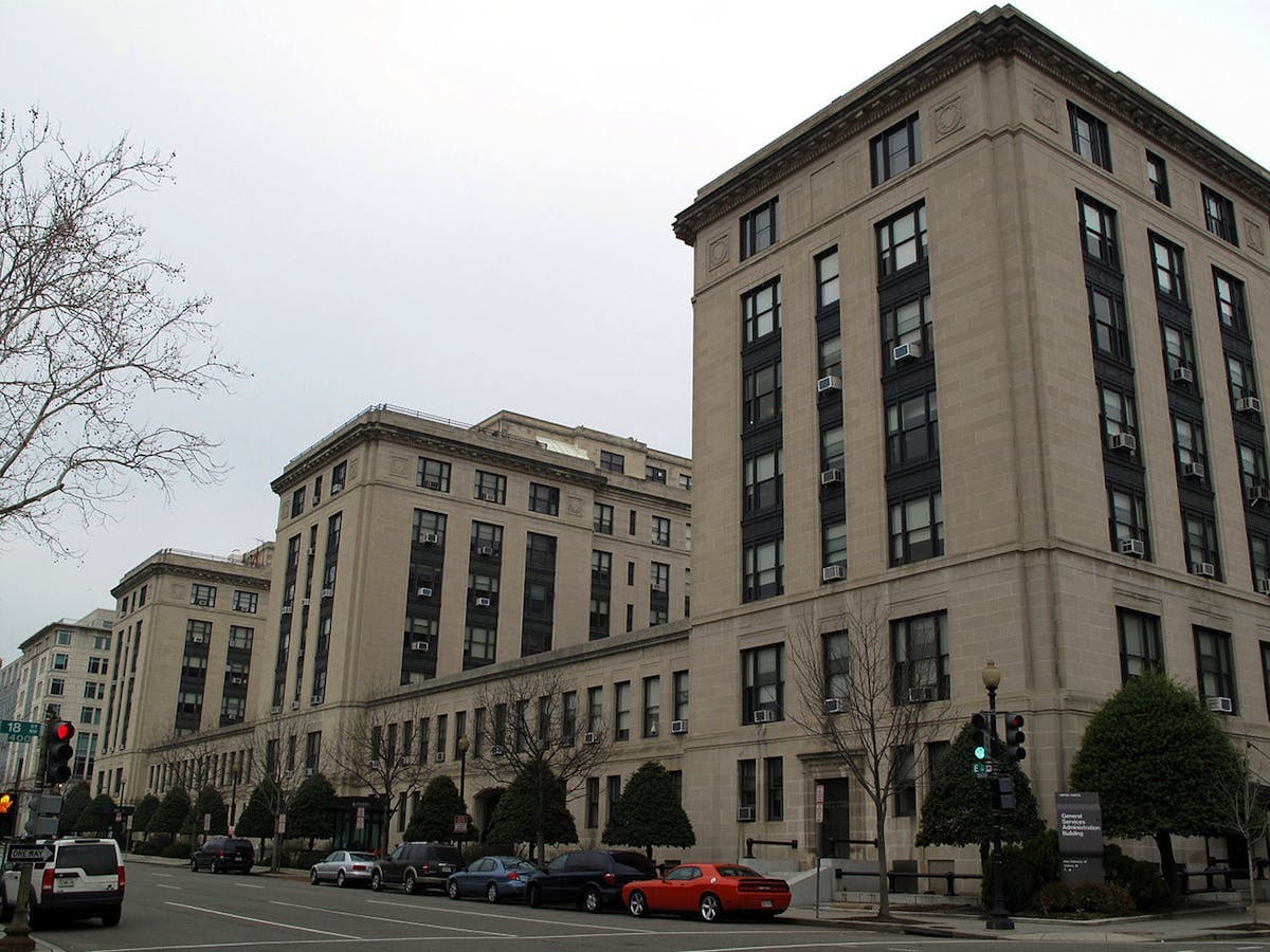 U.S. General Services Administration Building-E Street facade. Photo: General Services Administration via Wikimedia Commons