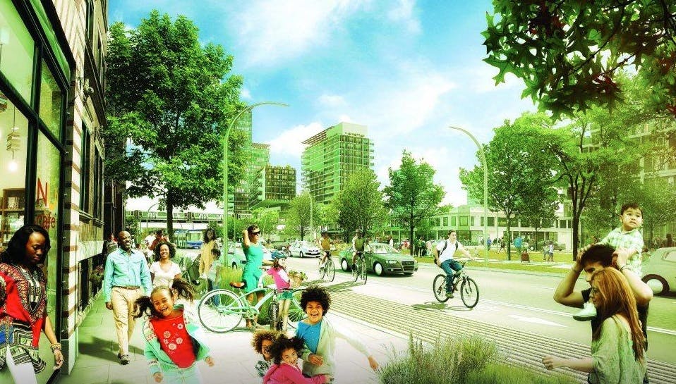 Plans of where the parks would be located if University of Chicago's bid were chosen. Image courtesy of the University of Chicag