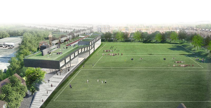 OMA designs terraced sports center for historic college