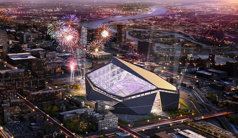 High tech material makes Minnesota Vikings' new stadium's roof light and strong