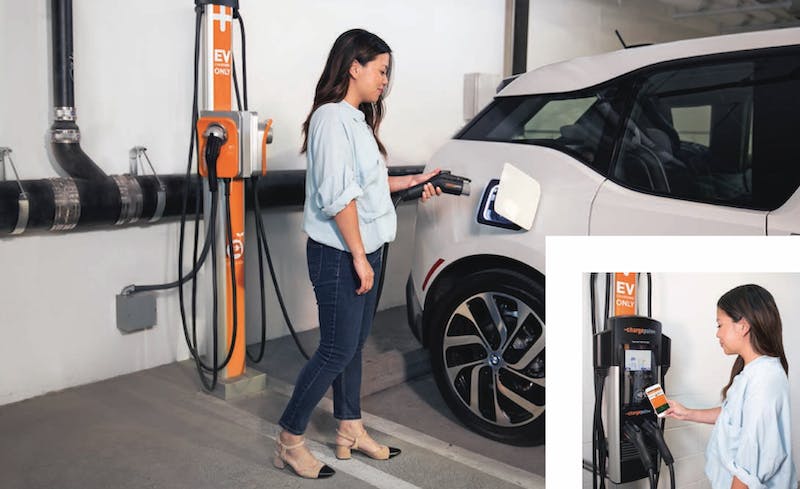 Electric Vehicle Charging Station In An Apartment Complex