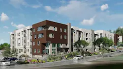 A rendering of a revamped Rose Hill Courts in northeast Los Angeles A rendering of a revamped Rose Hill Courts in northeast Los Angeles