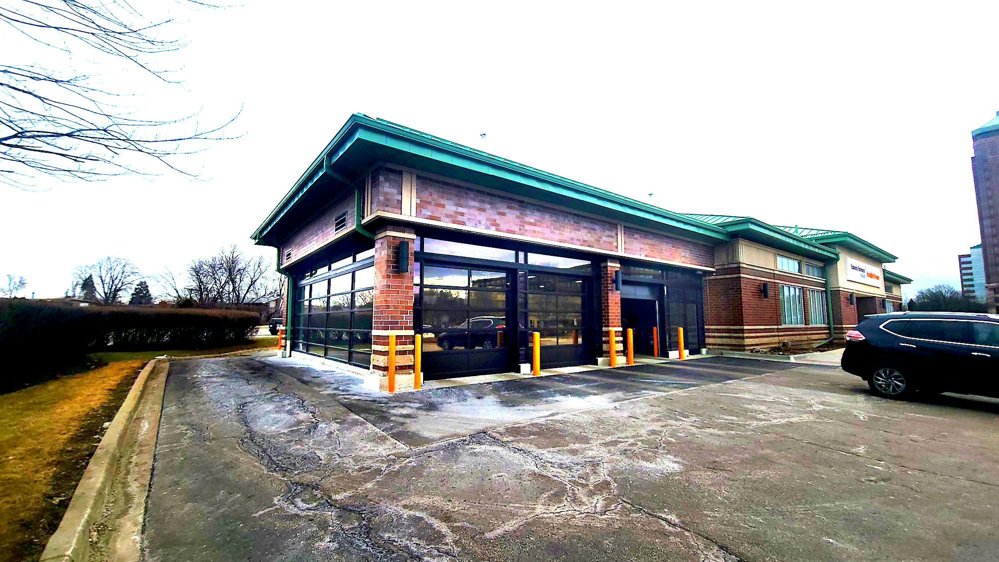 Exterior photo Health group Edward-Elmhurst Health converts bank building to drive-thru clinic