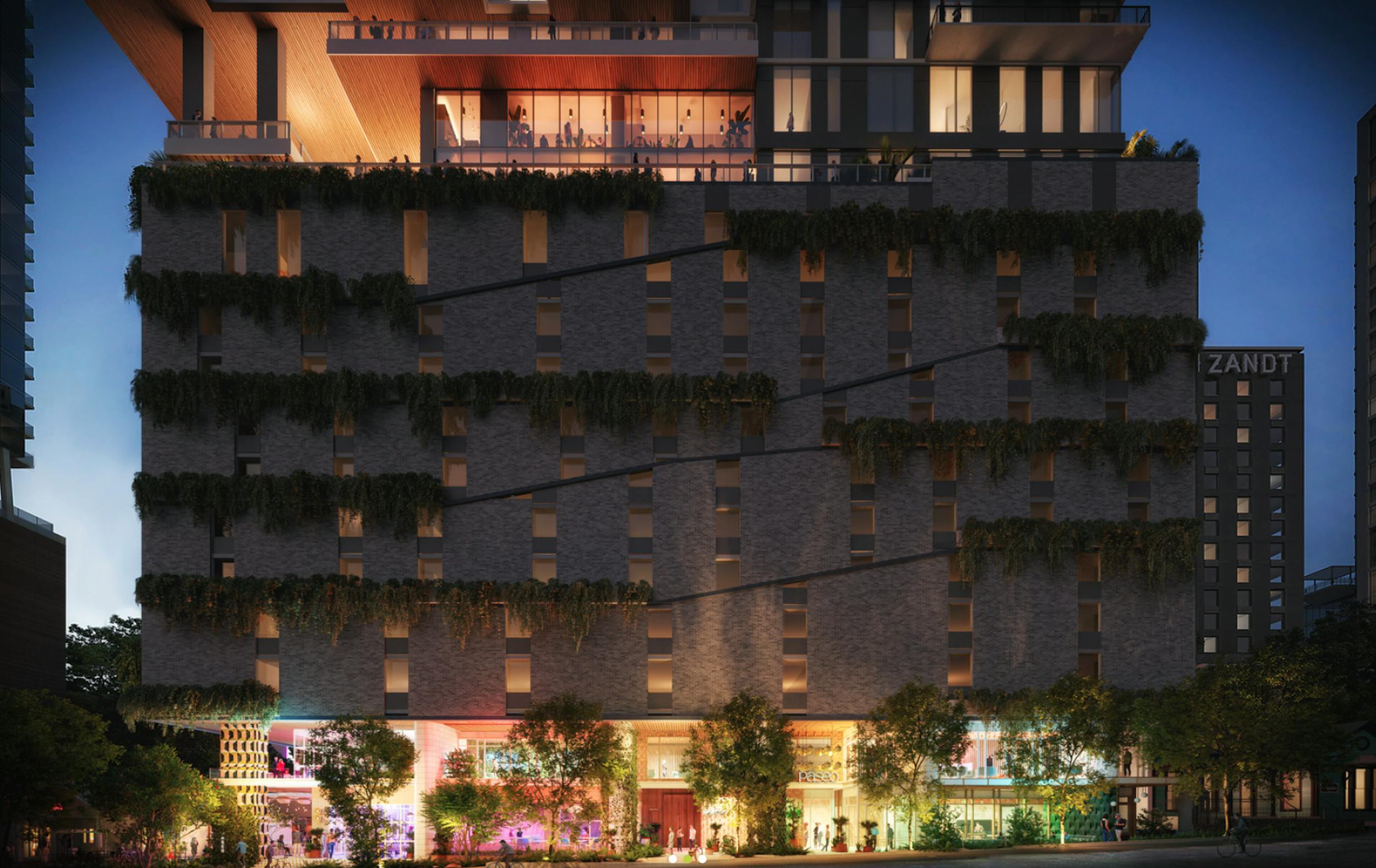 The Paseo 48-story mixed-used residential tower in Austin, Texas, architect Pappageorge Haymes Partners