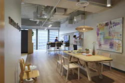 This Photo Of Taylor Design’s La Office Shows Standard Branding, Decorative Lighting, And A Family Table (the 70%), With Community Art (the 30%) Unique To The Location This Photo Of Taylor Design’s La Office Shows Standard Branding, Decorative Lighting, And A Family Table (the 70%), With Community Art (the 30%) Unique To The Location