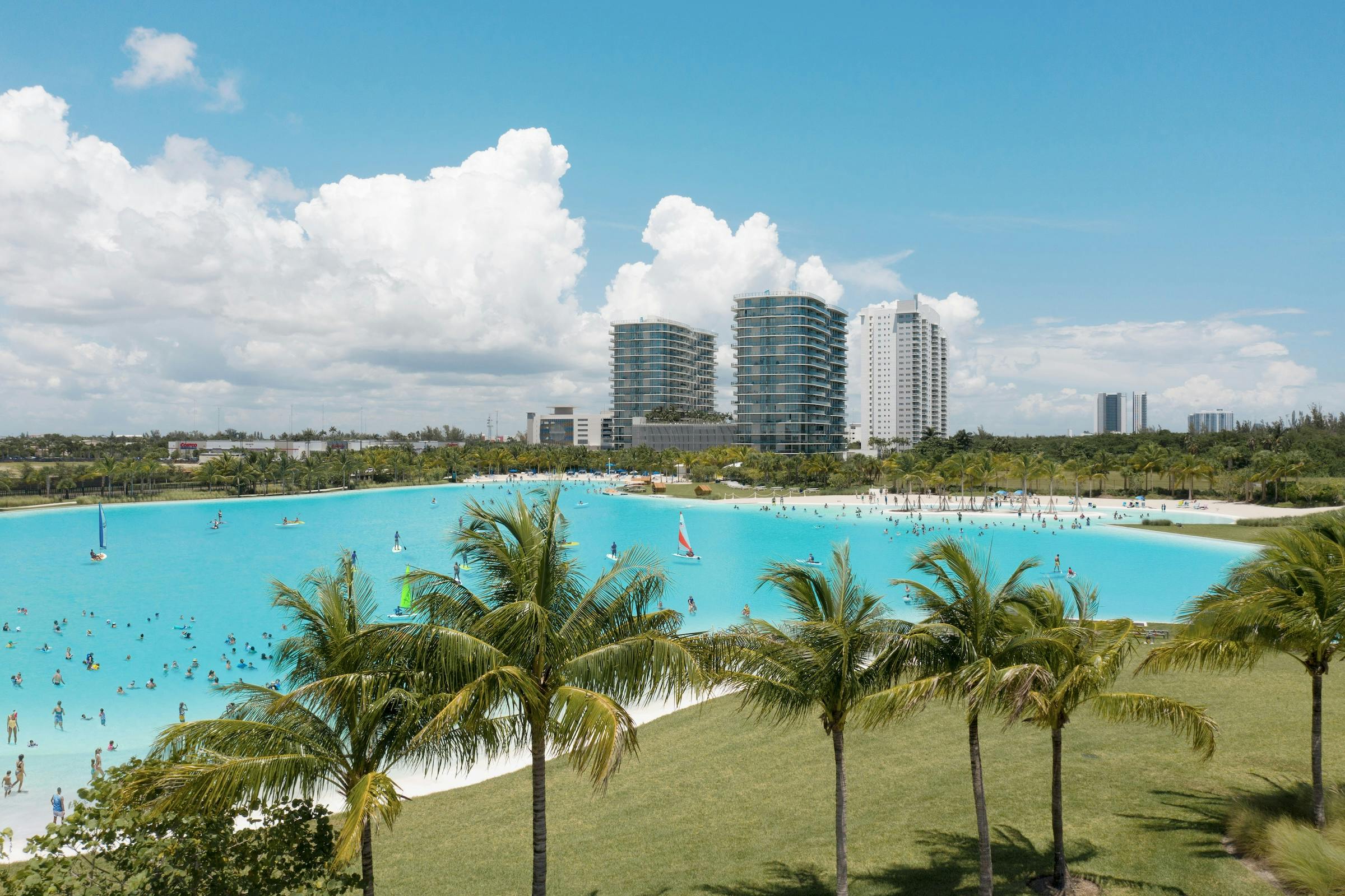 SoL&eacute; Mia, North Miami, Fla., is a luxury multifamily community with a seven-acre Crystal Lagoons pool. Photo courtesy Crystal Lagoons
