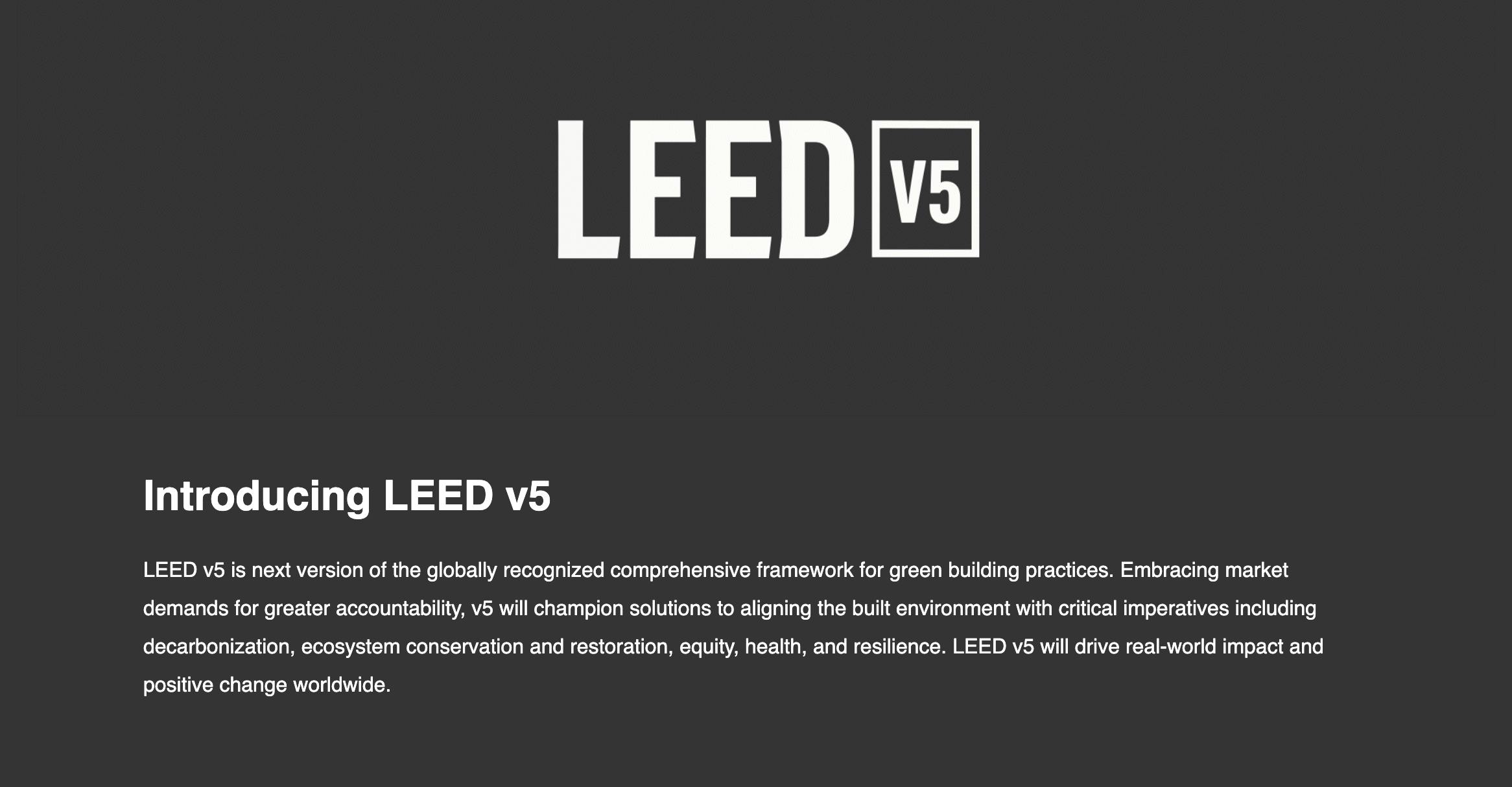 LEED v5 released for public comment