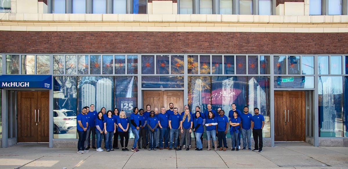 Some Of The 350 Staff Of Mc Hugh Construction At The Company's Headquarters In Chicago
