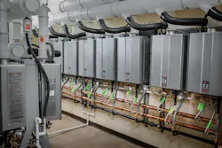 Multiple Propane Tankless Water Heaters Installed In An Apartment Building Multiple Propane Tankless Water Heaters Installed In An Apartment Building