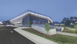 Georgia BioScience Training Center, Social Circle. Courtesy Cambridge Architectural 6 ways to use metal screens and mesh for best effect Georgia BioScience Training Center, Social Circle. Courtesy Cambridge Architectural 6 ways to use metal screens and mesh for best effect