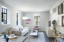 Chicago's historic Lathrop public housing complex gets new life as mixed-income community Model Living Room 2BR Chicago's historic Lathrop public housing complex gets new life as mixed-income community Model Living Room 2BR