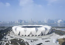 The 80,000 Seat Hangzhou Sports Park Stadium In China The 80,000 Seat Hangzhou Sports Park Stadium In China
