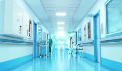 Medical concept. Hospital corridor with rooms. 3d illustration Medical concept. Hospital corridor with rooms. 3d illustration