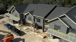 Integrated Wrb Sheating System Nearing Completion On The Big Haus Multifamily Homes Using Force Field® Weather Barrier System Integrated Wrb Sheating System Nearing Completion On The Big Haus Multifamily Homes Using Force Field® Weather Barrier System