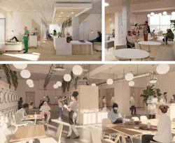 Renderings of supportive housing amenities used by residents and community Renderings of supportive housing amenities used by residents and community