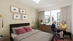 Senior care in bedroom of multifamily residence Senior care in bedroom of multifamily residence