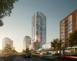 A New Connector Between Uptown Oaks’ Existing Building, Right, And The New Independent Living Tower Will Provide A Grand New “front Door” To The Entire Community In Downtown Houston, Tx A New Connector Between Uptown Oaks’ Existing Building, Right, And The New Independent Living Tower Will Provide A Grand New “front Door” To The Entire Community In Downtown Houston, Tx