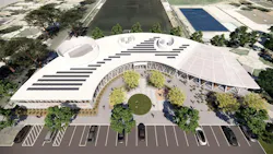 Jesus S. Duran Eastside Library's exterior canopy Jesus S. Duran Eastside Library's exterior canopy