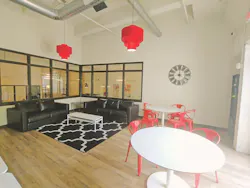 450 sf library carved from the loading dock 450 sf library carved from the loading dock