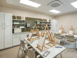 Art studio at senior living community Art studio at senior living community