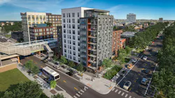 Aerial view of the 43 Green Phase II residential building Aerial view of the 43 Green Phase II residential building
