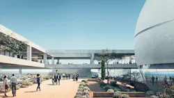 The courtyard and the sphere on the Berggruen Institute campus The courtyard and the sphere on the Berggruen Institute campus