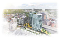 Aerial view of Fenway Center west Aerial view of Fenway Center west