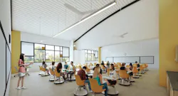 Interior of the classhouse building Interior of the classhouse building