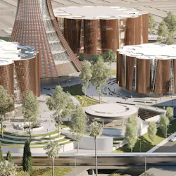 The three theaters and the museum tower The three theaters and the museum tower