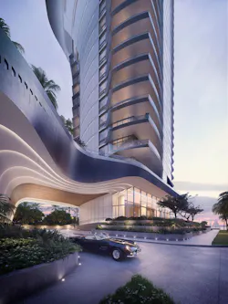 Una Residences tower and amenity podium Una Residences tower and amenity podium