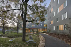 Adohi Hall paths under Oak trees Adohi Hall paths under Oak trees