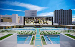 Circa Resort and Casino pool amphitheater Circa Resort and Casino pool amphitheater